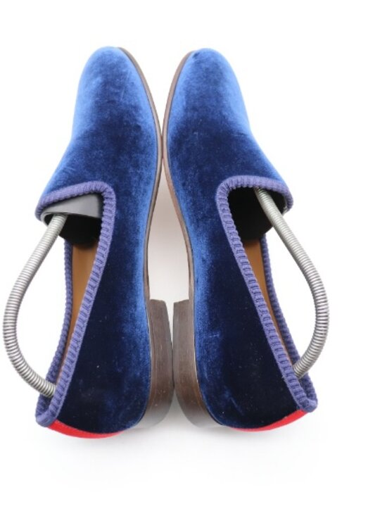Del Toro Men’s 10 Blue Velvet Slip On Venetian Loafers Elegant Classic Italian main image 9